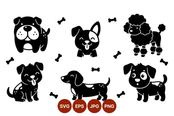 Cute Black and White Dog Vector