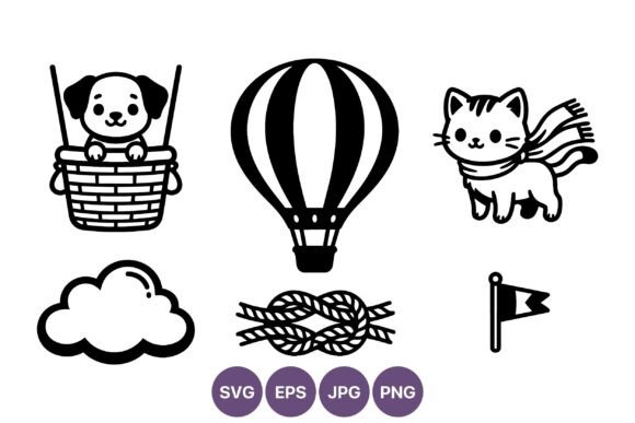 Cute Dog Cat Balloon Icon Set Review