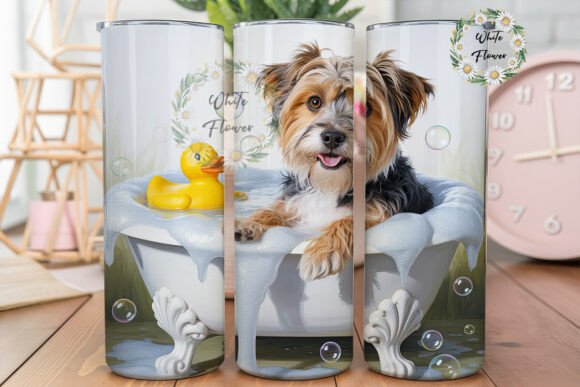 Dog Bath Time Bubbles Tumbler Wrap