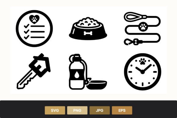 Dog Care Icons Vector Set