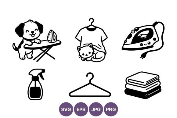 Dog Ironing Shirt Cat Clothes Vector Review