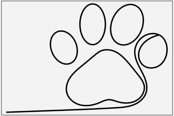 Dog Paw Minimal Line Art Review