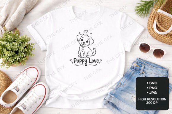 Labrador Retriever Puppy Love SVG Design