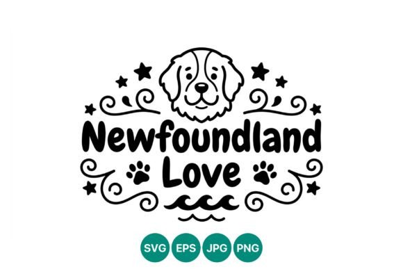 Newfoundland Dog Love Vector Design Review