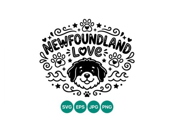 Newfoundland Love Dog Face Vector Review